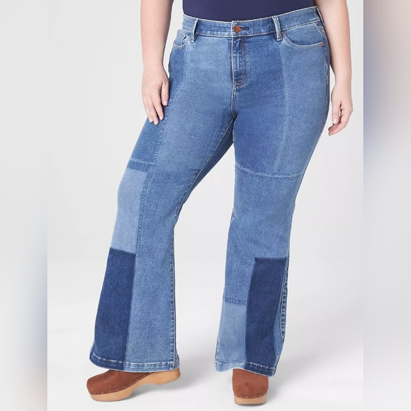Lane Bryant Denim - NWT Lane Bryant Patchwork Flare Jeans Size 22 Denim